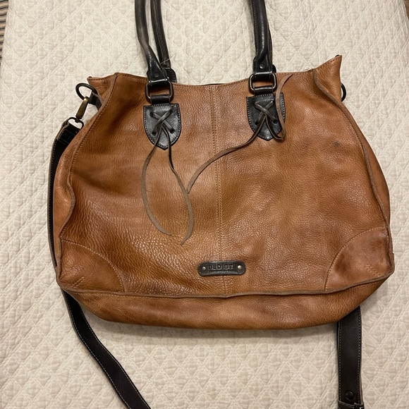 Bed Stu Tan and Black Leather Shoulder Bag - Picture 2 of 3